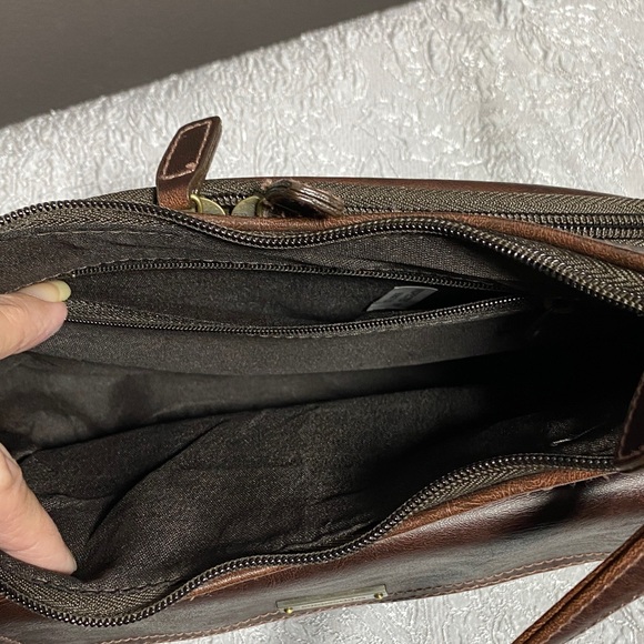 Connections Brown Vegan Leather Small Shoulder Bag - Picture 8 of 14